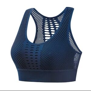 NWT Navy Blue Mesh Sports Bra size Small / Medium